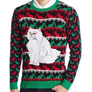 Blizard Bay Ugly Christmas Sweater Siamese Cat Applique Size Small